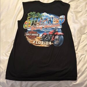 Harley-Davidson Black Tank Top with Graphic Design